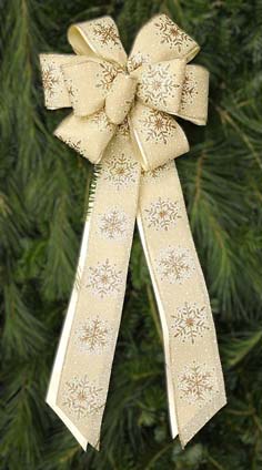 BC61 - Classy Brassy Copper Snowflake on Ivory Burlap over Ivory Poly