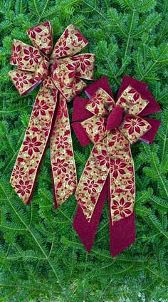 Burgundy Velvet Poinsettia on Brass